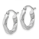 Load image into Gallery viewer, 14K White Gold 3mm Twisted Hoop Earrings  9mm length
