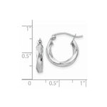 Load image into Gallery viewer, 14K White Gold 3mm Twisted Hoop Earrings  9mm length
