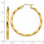 Load image into Gallery viewer, 14K Yellow Gold Polished 3mm Twisted Hoop Earrings 32mm length
