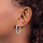 Load image into Gallery viewer, 14K White Gold Polished 3.25mm Twisted Hoop Earrings  20mm length
