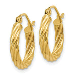 Load image into Gallery viewer, 14K Yellow Gold Polished 2.75mm Twisted Hoop Earrings  10mm length
