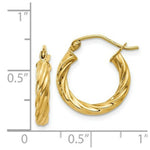 Load image into Gallery viewer, 14K Yellow Gold Polished 2.75mm Twisted Hoop Earrings  10mm length
