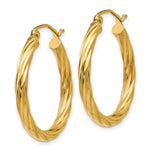 Load image into Gallery viewer, 14K Yellow Gold Polished 3.25mm Twisted Hoop Earrings  20mm length
