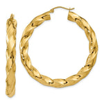 Load image into Gallery viewer, 14K Yellow Gold Polished 5mm Twisted Hoop Earrings 33mm length
