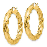 Load image into Gallery viewer, 14K Yellow Gold Polished 5mm Twisted Hoop Earrings 27mm length
