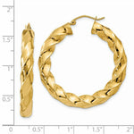 Load image into Gallery viewer, 14K Yellow Gold Polished 5mm Twisted Hoop Earrings 27mm length
