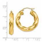 Load image into Gallery viewer, 14K Yellow Gold Polished 5mm Twisted Hoop Earrings 17mm length
