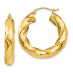 Load image into Gallery viewer, 14K Yellow Gold Polished 5mm Twisted Hoop Earrings 17mm length
