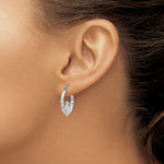 Load image into Gallery viewer, 14K White Gold Claddagh Hoop Earrings  3mm width
