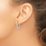 Load image into Gallery viewer, 14K White Gold Polished Dolphin Hoop Earrings  3mm width
