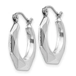 Load image into Gallery viewer, 14K White Gold Faceted Hoop Earrings  11mm length
