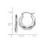 Load image into Gallery viewer, 14K White Gold Faceted Hoop Earrings  11mm length
