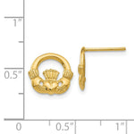 Load image into Gallery viewer, 14K Yellow Gold Claddagh Post Earrings
