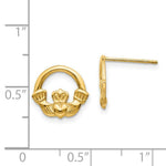 Load image into Gallery viewer, 14K Yellow Gold Claddagh Post Earrings
