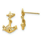 Load image into Gallery viewer, 14K Yellow Gold 3-D Anchor with Rope Post Earrings
