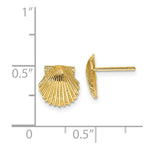 Load image into Gallery viewer, 14K Yellow Gold Scallop Shell Post Earrings
