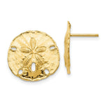 Load image into Gallery viewer, 14K Yellow Gold Large Sanddollar Post Earrings
