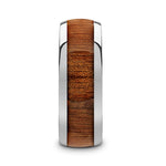 Load image into Gallery viewer, Mens Comfort Fit -Polished Finish Tungsten Carbide Mahogany Wood Inlay Domed Wedding Ring - 8mm Wide - Style name: SWIETENIA
