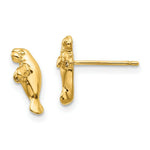 Load image into Gallery viewer, 14K Yellow Gold Mini Manatee Post Earrings

