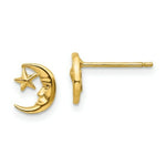 Load image into Gallery viewer, 14K Yellow Gold Moon and Star Post Earrings
