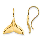 Load image into Gallery viewer, 14K Yellow Gold Whale Tail Wire Earrings

