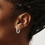 Load image into Gallery viewer, 14K White Gold Polished Hoop Earring  15mm length
