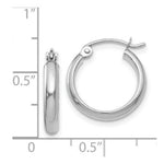 Load image into Gallery viewer, 14K White Gold Polished Hoop Earring  15mm length
