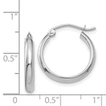 Load image into Gallery viewer, 14K White Gold Polished Hoop Earring  18mm length
