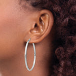 Load image into Gallery viewer, 14K White Gold Polished Hoop Earring  50mm length
