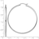 Load image into Gallery viewer, 14K White Gold Polished Hoop Earring  50mm length
