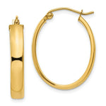 Load image into Gallery viewer, 14K Yellow Gold Lightweight Oval Hoop Earrings  17mm length
