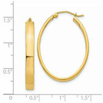 Load image into Gallery viewer, 14K Yellow Gold Lightweight Oval Hoop Earrings  21mm length
