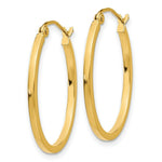 Load image into Gallery viewer, 14K Yellow Gold Lightweight Fancy Oval Hoop Earrings  17mm length
