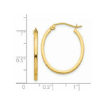 Load image into Gallery viewer, 14K Yellow Gold Lightweight Fancy Oval Hoop Earrings  17mm length
