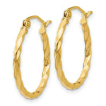 Load image into Gallery viewer, 14K Yellow Gold Twist Polished Hoop Earring 15mm length
