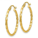 Load image into Gallery viewer, 14K Yellow Gold Twist Polished Hoop Earring 22mm length
