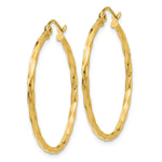 Load image into Gallery viewer, 14K Yellow Gold Twist Polished Hoop Earring 26mm length
