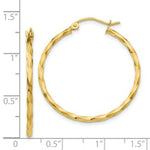 Load image into Gallery viewer, 14K Yellow Gold Twist Polished Hoop Earring 26mm length
