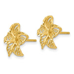 Load image into Gallery viewer, 14K Yellow Gold Diamond-cut Filigree Plumeria Earrings
