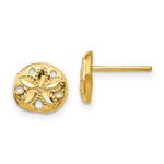 Load image into Gallery viewer, 14K Yellow Gold Diamond-cut Sand Dollar Earrings
