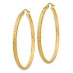 Load image into Gallery viewer, 14K Yellow Gold Diamond-cut 2.8x46mm Hollow Hoop Earrings  46mm length

