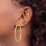 Load image into Gallery viewer, 14K Yellow Gold Diamond-cut 2.8x46mm Hollow Hoop Earrings  46mm length
