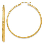 Load image into Gallery viewer, 14K Yellow Gold Diamond-cut 2.8x46mm Hollow Hoop Earrings  46mm length
