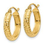 Load image into Gallery viewer, 14K Yellow Gold Diamond-cut 3.5x17mm Hollow Hoop Earrings  17mm length
