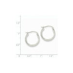 Load image into Gallery viewer, 14K White Gold Diamond-cut 3.5x17mm Hollow Hoop Earrings 17mm length
