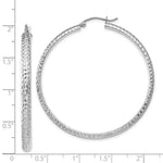 Load image into Gallery viewer, 14K White Gold Diamond-cut 3.5x46mm Hollow Hoop Earrings 46mm length
