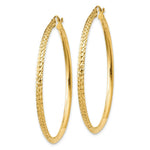 Load image into Gallery viewer, 14K Yellow Gold Knife Edge Diamond-cut Hollow Hoop Earrings  45mm length
