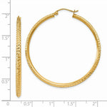 Load image into Gallery viewer, 14K Yellow Gold Knife Edge Diamond-cut Hollow Hoop Earrings  45mm length
