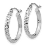 Load image into Gallery viewer, 14K White Gold Knife Edge Diamond-cut 2.5x20mm Hoop Earrings 20mm length
