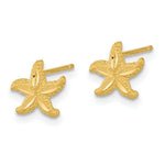 Load image into Gallery viewer, 14K Yellow Gold Satin Diamond-cut Starfish Post Earrings
